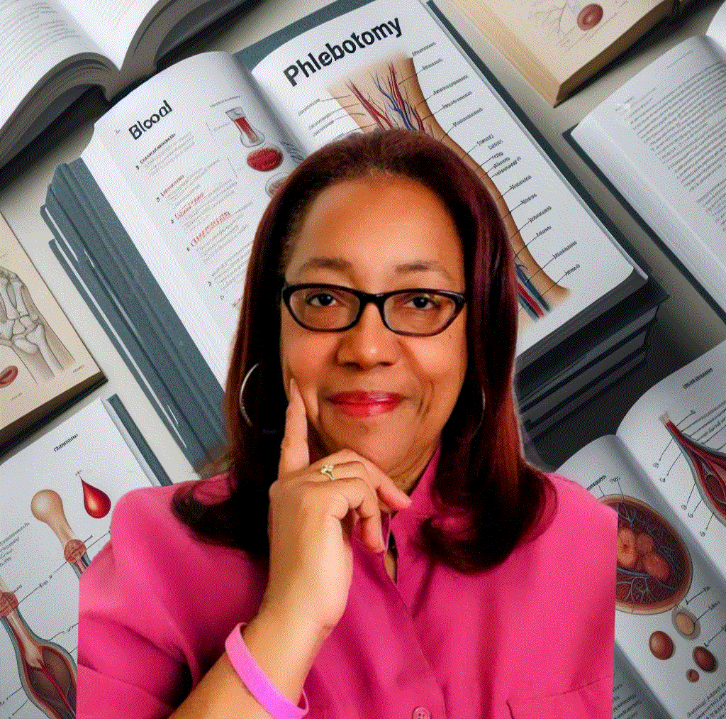 Phlebotomy Instructor, books background image